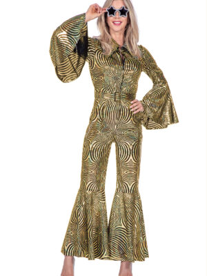 Disco catsuit cirkels goud
