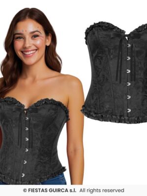 Zwart corset maat XL (44-46)