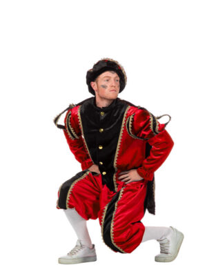 Piet fluweel rood/zwart