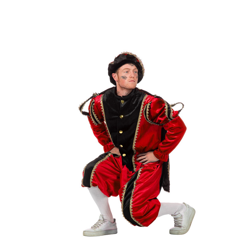 Piet fluweel rood/zwart